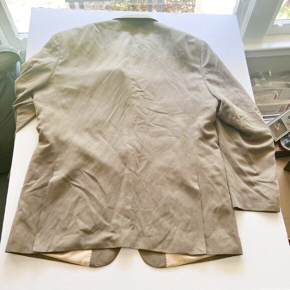 Ibiza Men's Silk Linen Blend Lightweight Blazer 46 L Brown Salada Sportcoat - Picture 2 of 15